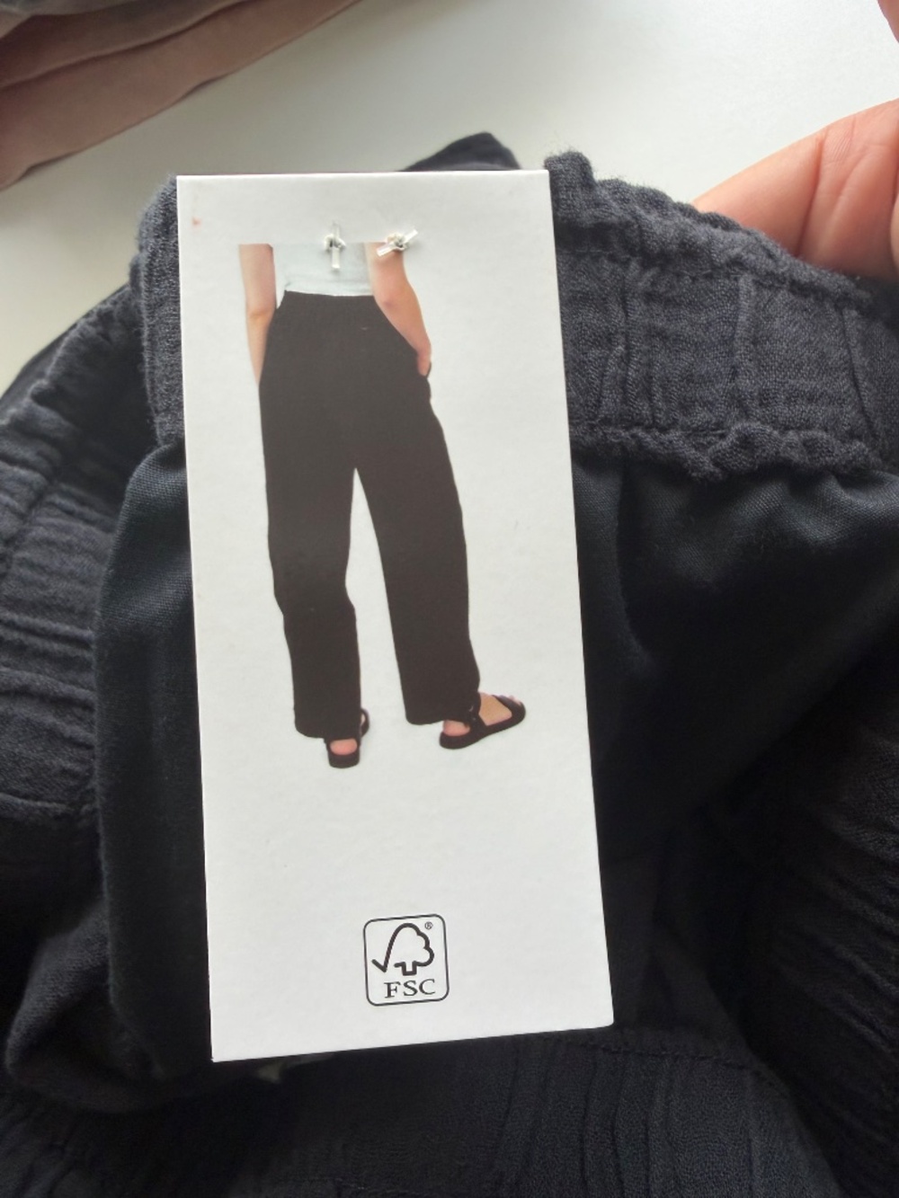 Coldwater Creek Womens Cotton Gauze Black Pull On Pant Medium - Picture 6 of 6